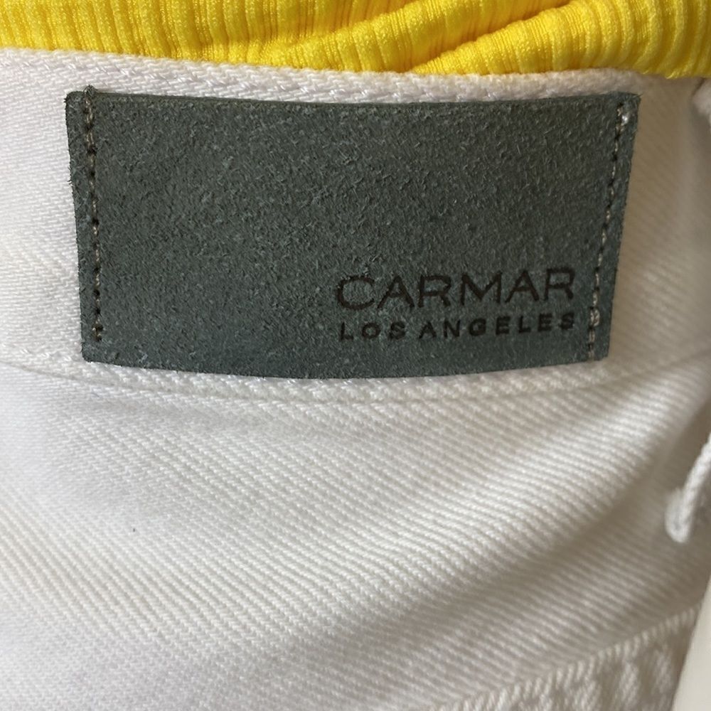 Carmar Denim Cute Sexy Mini Skirt White Rhinestone Zipper NWOT SIZE 25 - Picture 6 of 8